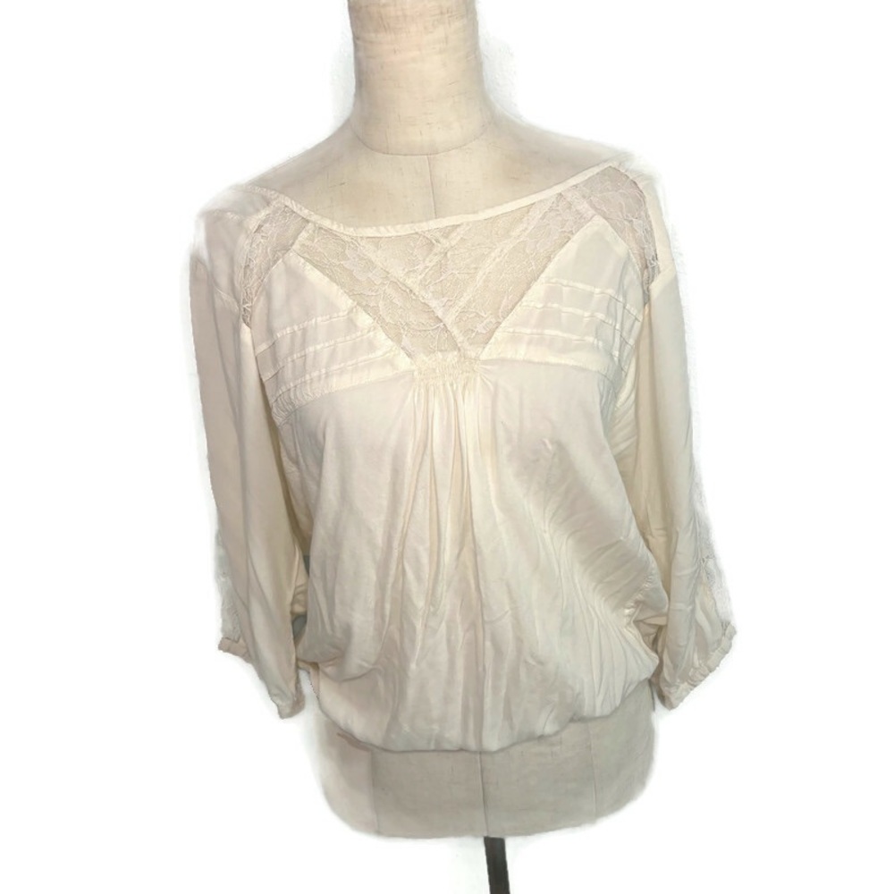 American Eagle White Shirt with Lace Details